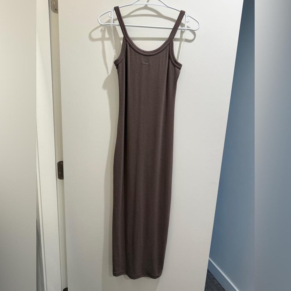 Nike Chocolate Brown Scoop Neck Maxi Dress